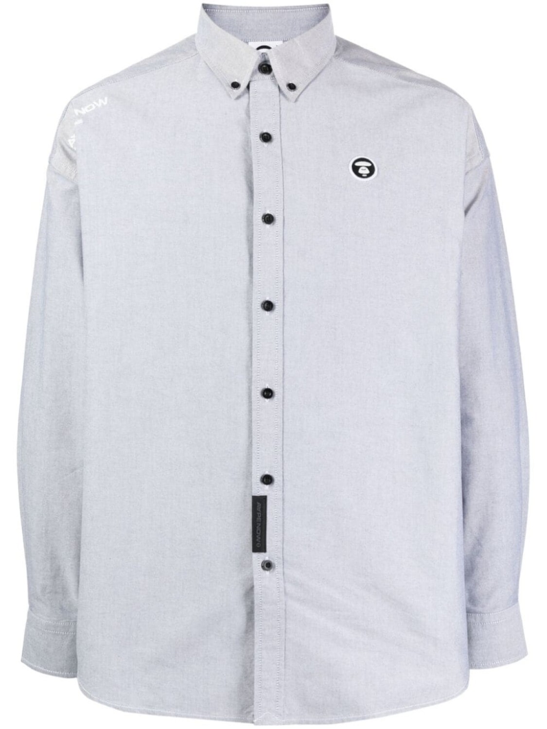 

A Bathing Ape рубашка с нашивкой-логотипом, синий