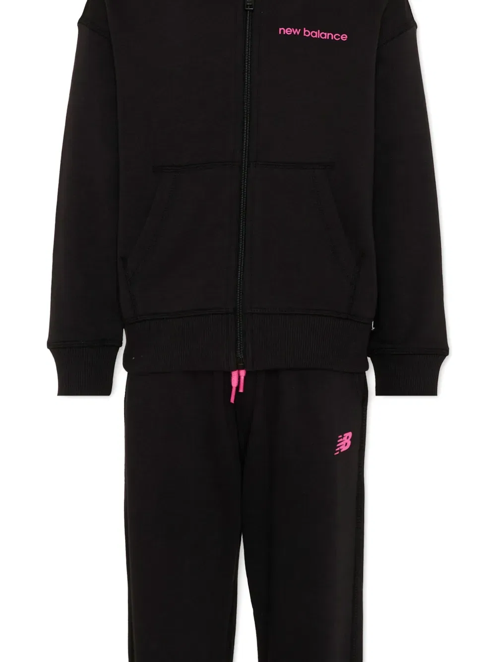 Спортивный костюм с капюшоном и логотипом New Balance Kids, черный — фото 3