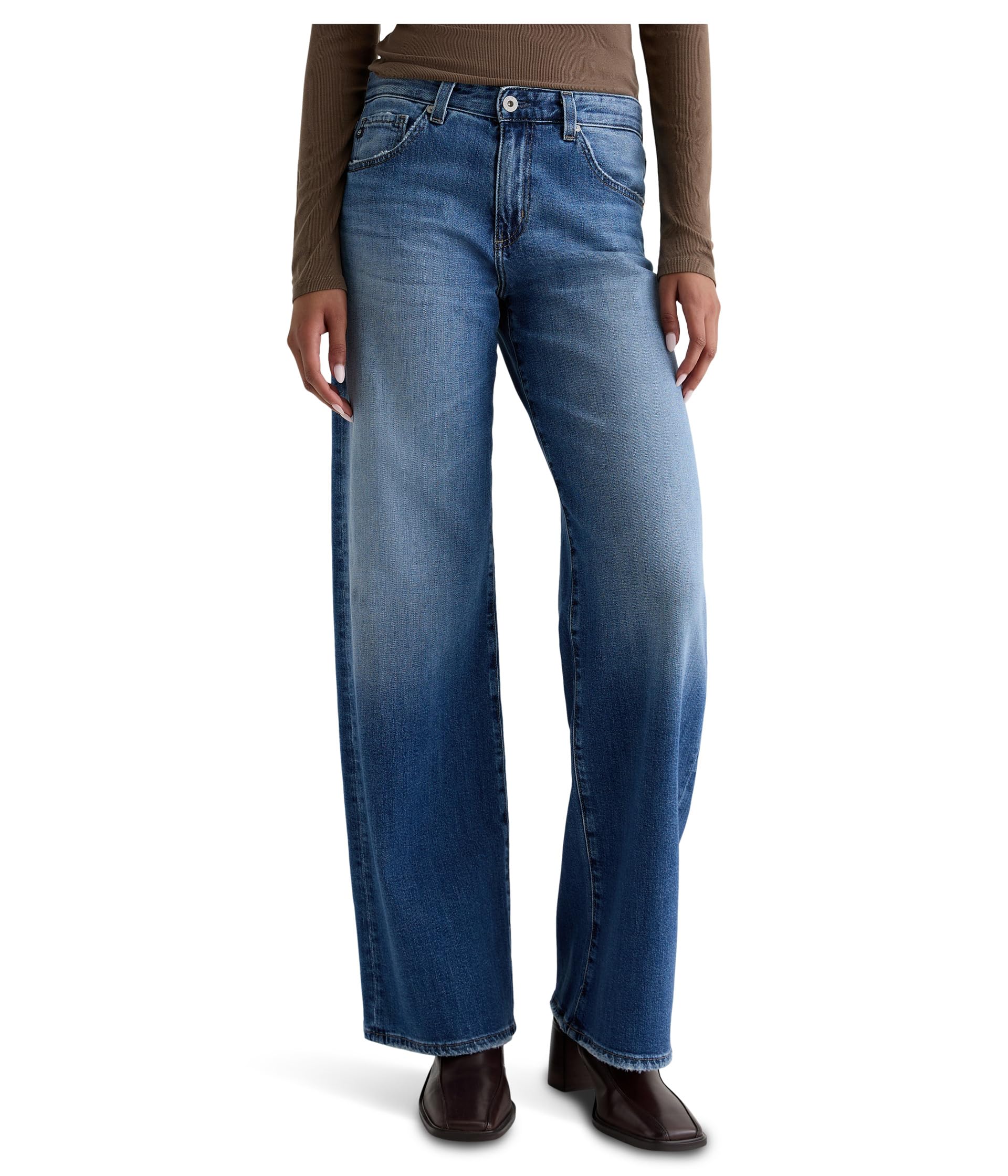 

Джинсы AG Jeans Adria Low Rise Baggy Wide Leg In Headline, цвет Headline
