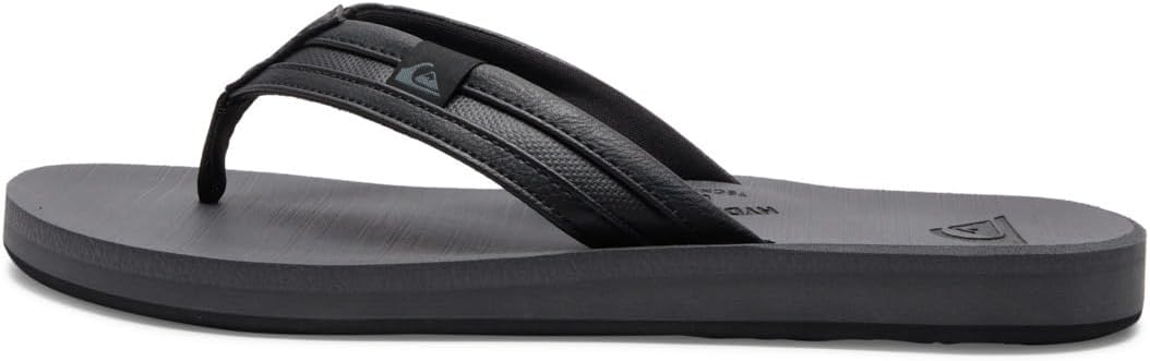 Мужские сандалии Quiksilver Carver из нубука с трехточечным креплением, черный/серый — фото 3
