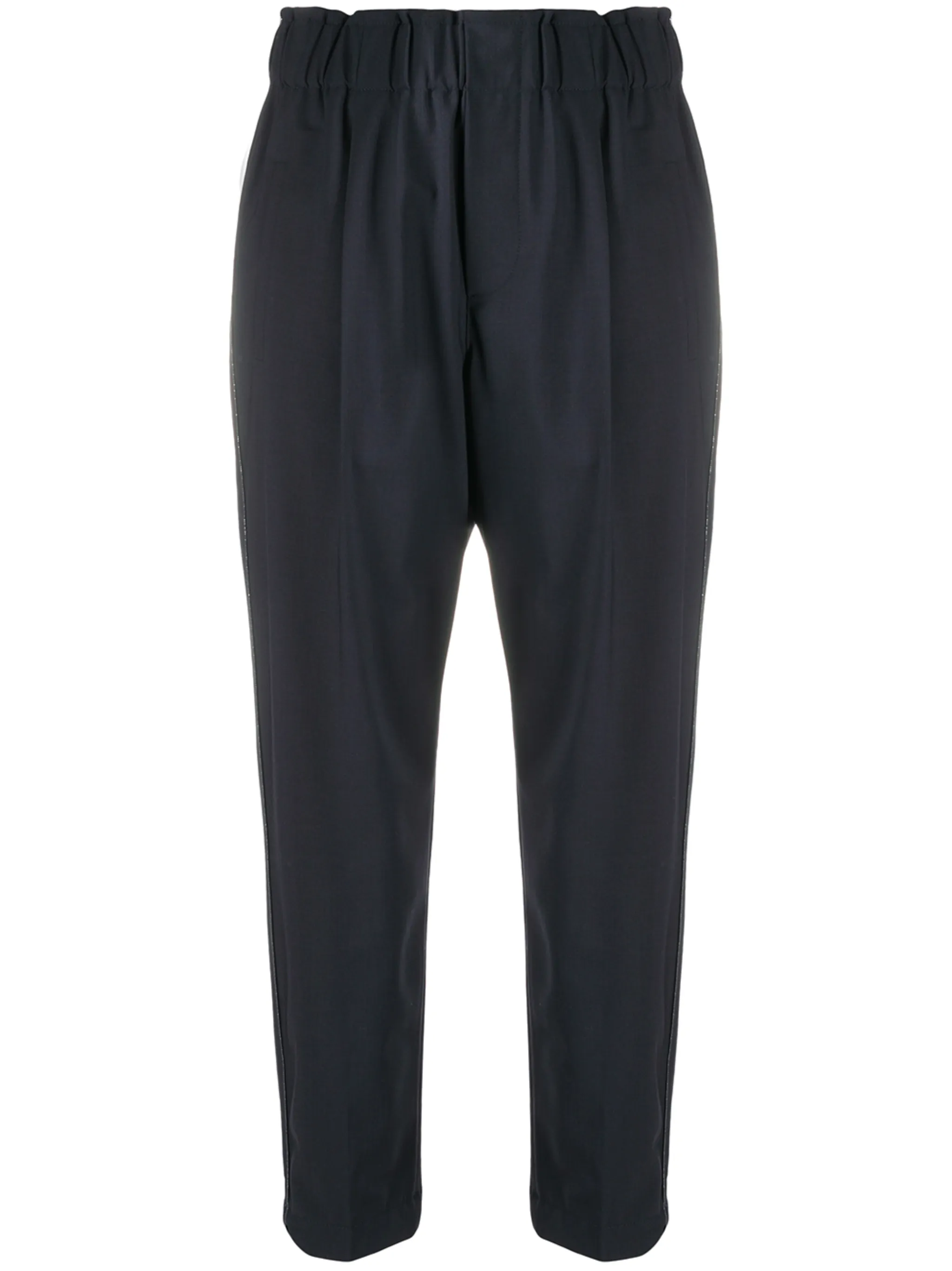 

Укороченные брюки с лампасами Brunello Cucinelli, синий