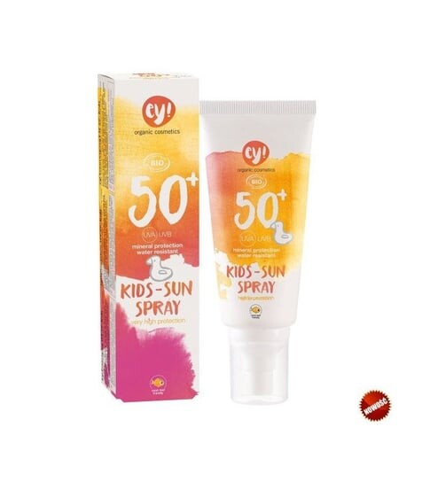 

Эй! Спрей солнцезащитный SPF 50+ Kids - для детей, сертифицирован: COSMEBIO 100 мл, Эко косметика., Eco Cosmetics