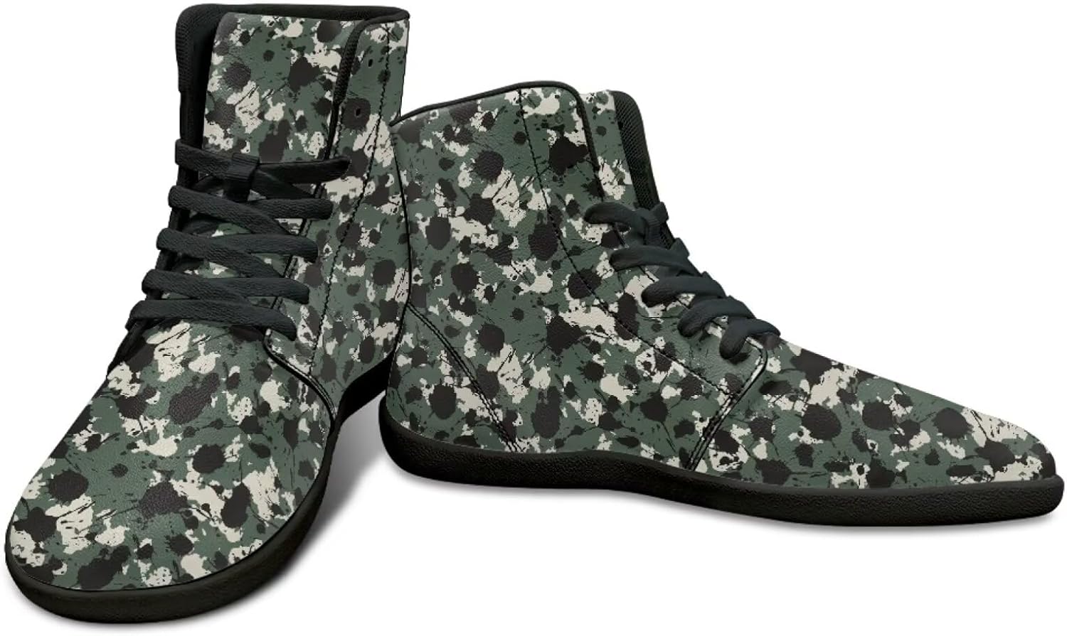 

Высокие кроссовки с камуфляжным дизайном для мужчин - обувь для босоногой ходьбы, ботинки, кроссовки с нулевым перепадом Watdotory, темно-зеленый