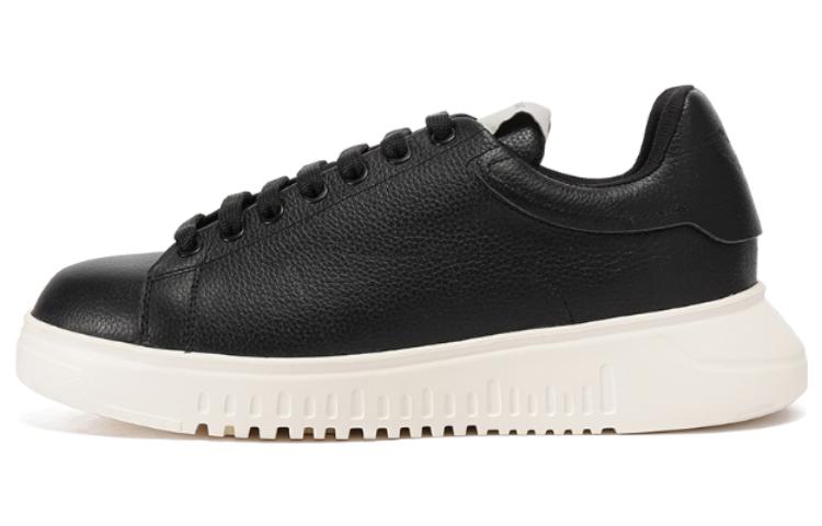 

Кроссовки EMPORIO ARMANI Tumbled Leather Sneakers, черный