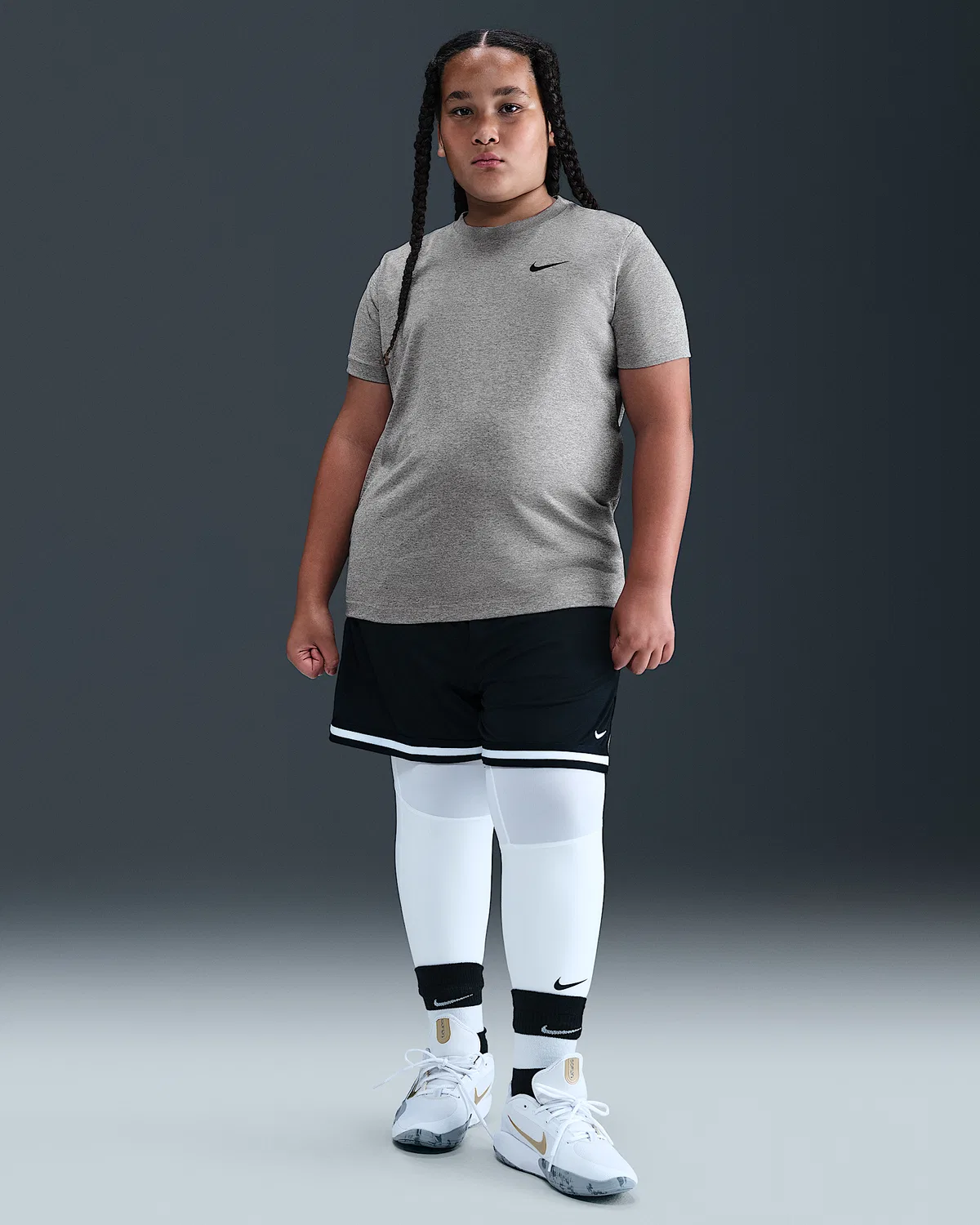 Детская футболка Nike Legend Dri-FIT для тренировок, Tumbled Grey/Flat Silver/Heather — фото 4