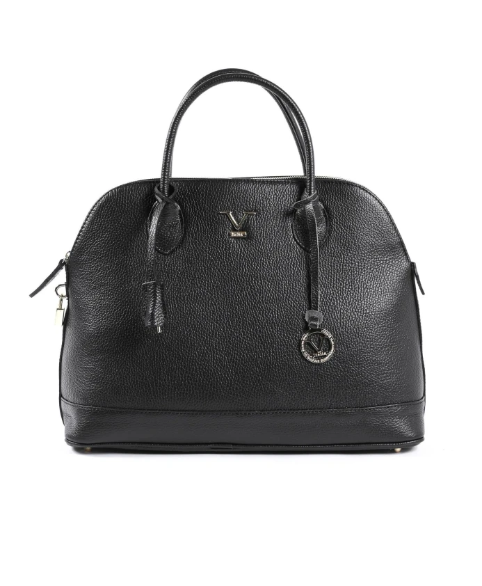 

Черная кожаная сумка, изготовленная в Италии. 19V69 Italia, черный