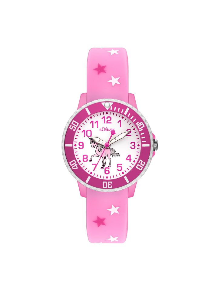 

s.Oliver Наручные часы с единорогом розового цвета