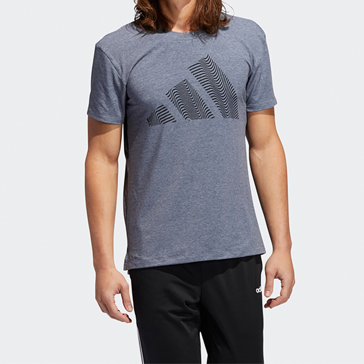 Футболка с втачными рукавами мужская чернильно-синяя Adidas — фото 4