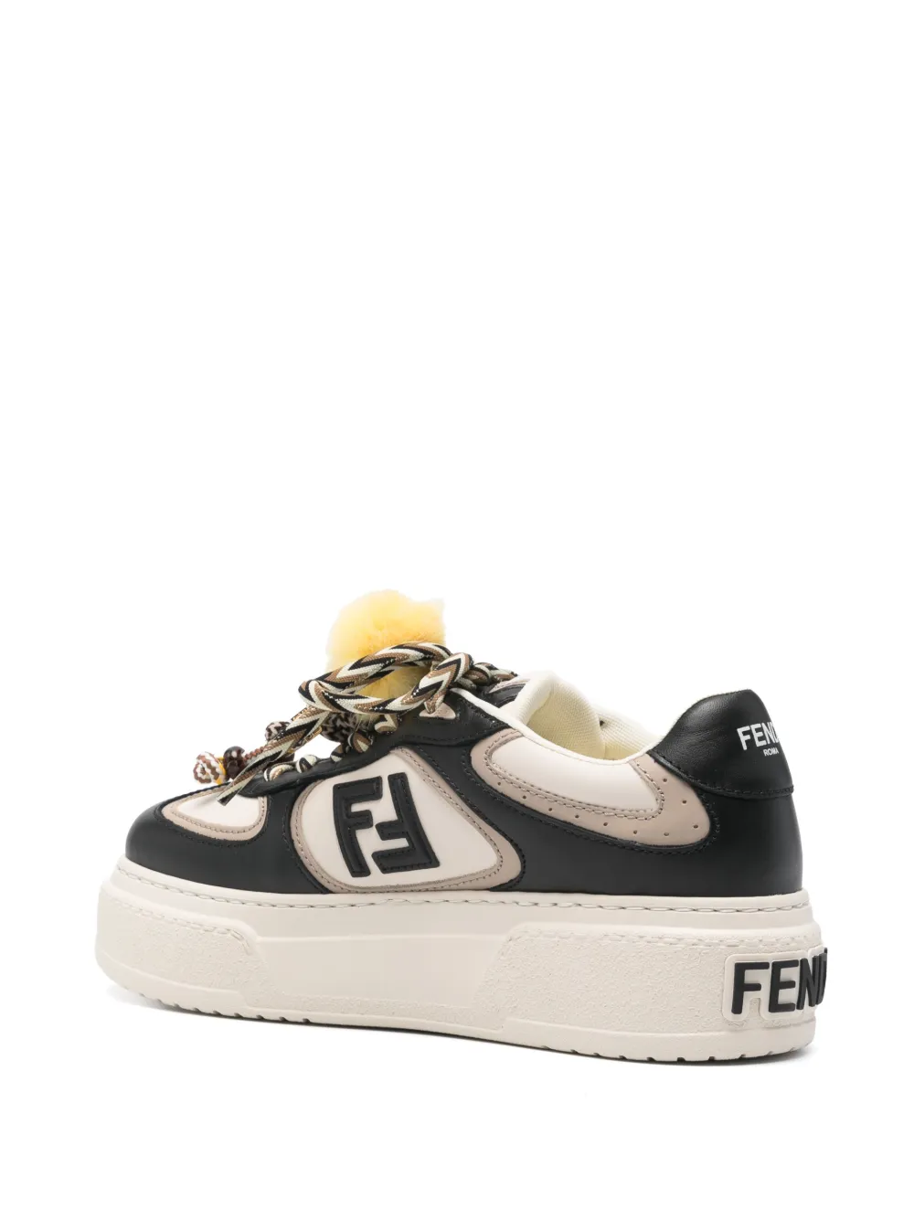 Кроссовки на платформе с логотипом Fendi, черный — фото 3