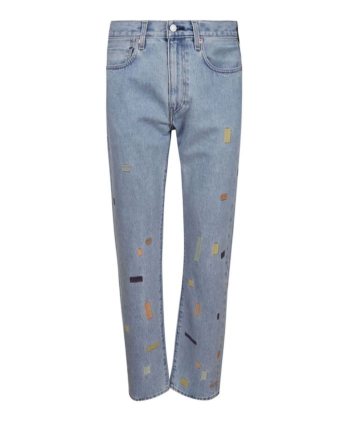 

Разноцветные узкие джинсы с декором Levi'S, синий