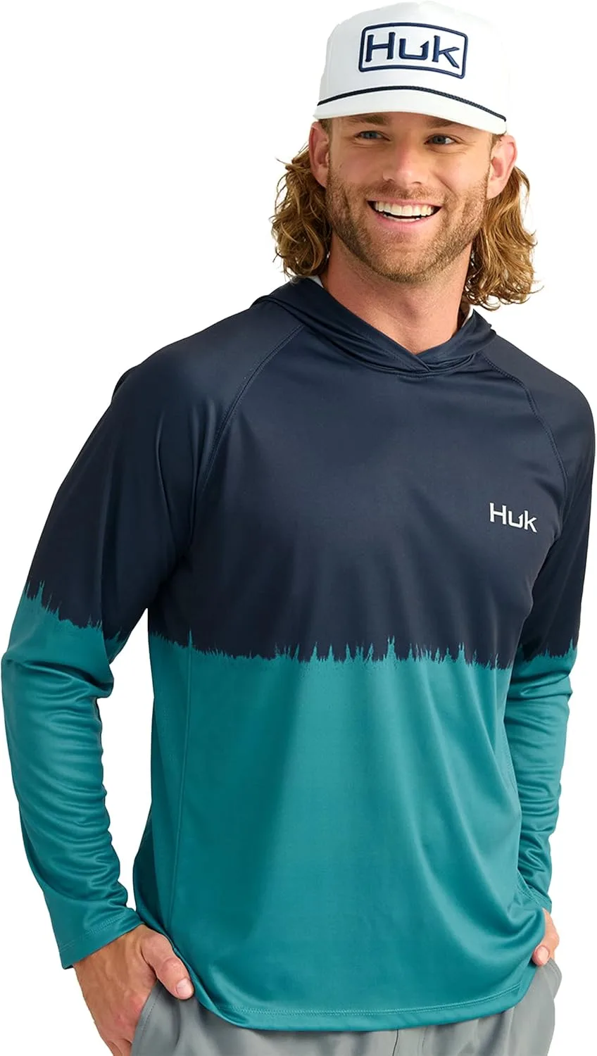 

HUK — мужская толстовка с капюшоном Pursuit Graphic, солнцезащитная рыболовная рубашка