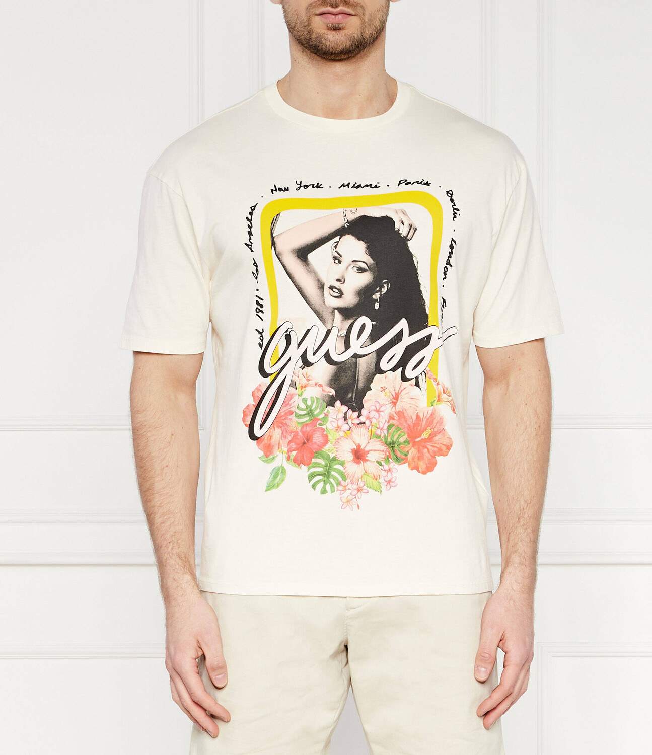 

Футболка GUESS GES GIRL COLL Regular Fit, бежевый