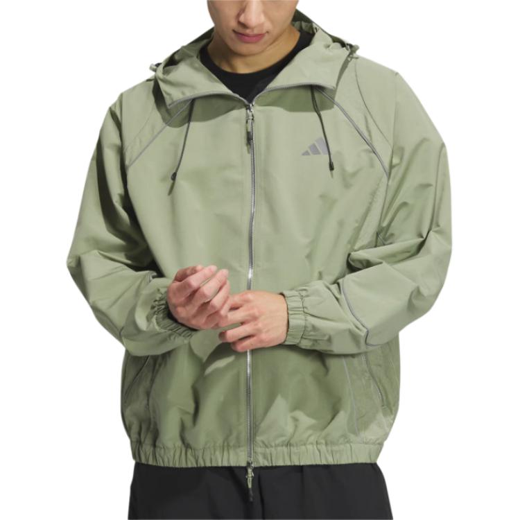 Куртка adidas FUSTL WOVEN logo Hooded Jacket 'Sage Green' — фото 2