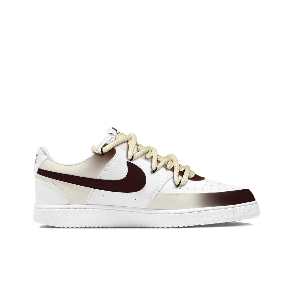 Кроссовки Court Vision Horse Treads Mountains Leather Lightweight And Breathable Low top для мужчин Nike, черный белый коричневый — фото 3