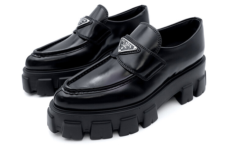 Женские мокасины Prada из матовой кожи, черный — фото 2