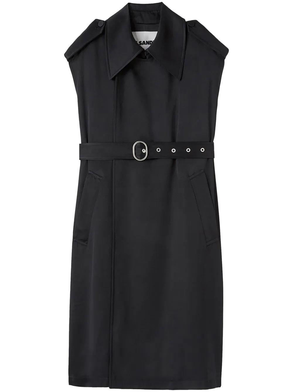 

Тренч с поясом JIL SANDER, черный