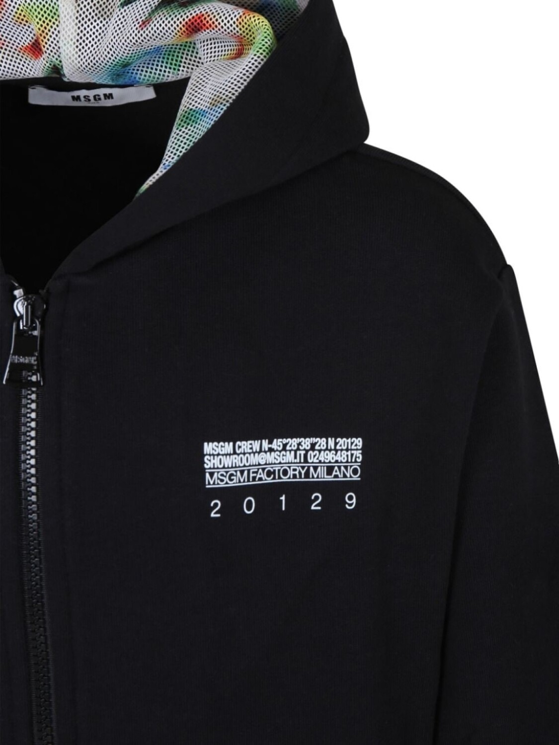 

Толстовка с капюшоном на молнии с логотипом MSGM Kids, черный
