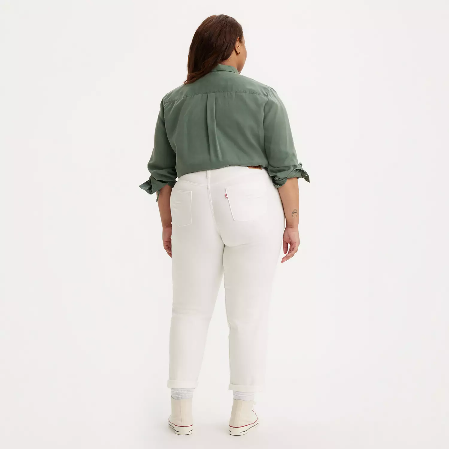 Женские джинсы бойфренд со средней посадкой (большие размеры) Levi's, белый — фото 3