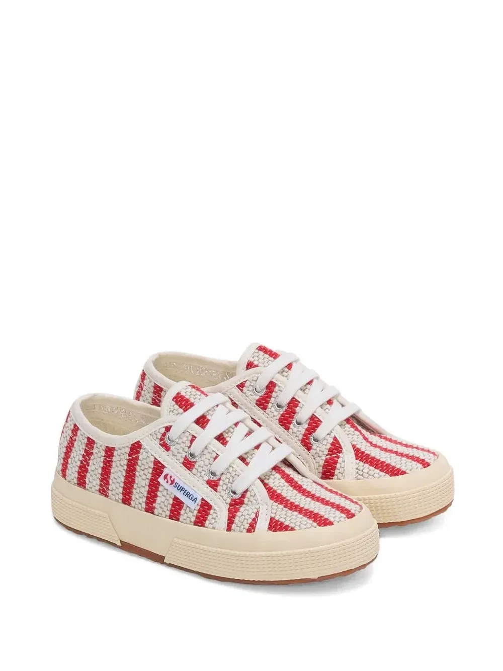 Кроссовки 2750 в полоску Superga Kids, красный — фото 2