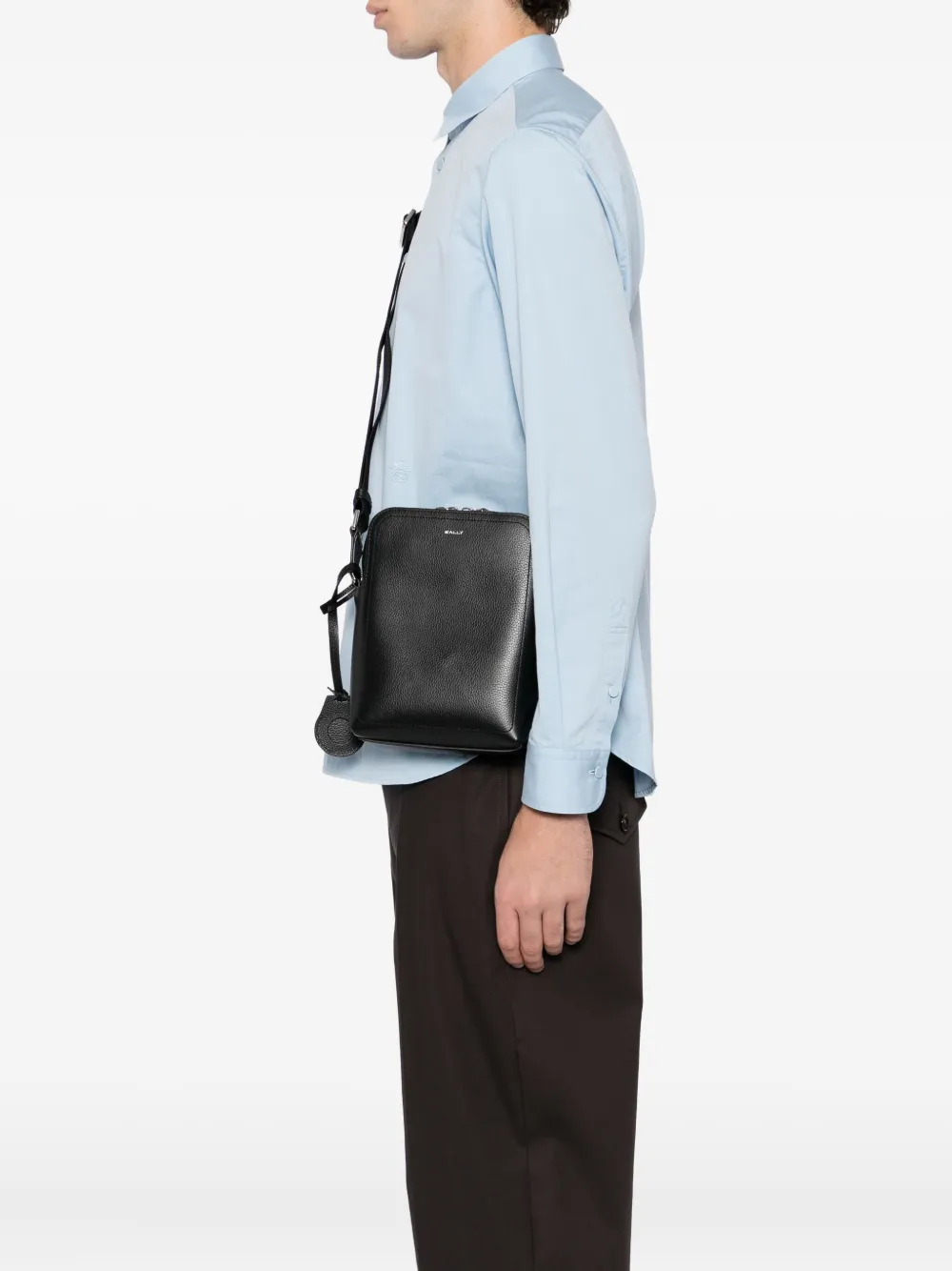 

Сумка-мессенджер с принтом логотипа Bally, черный