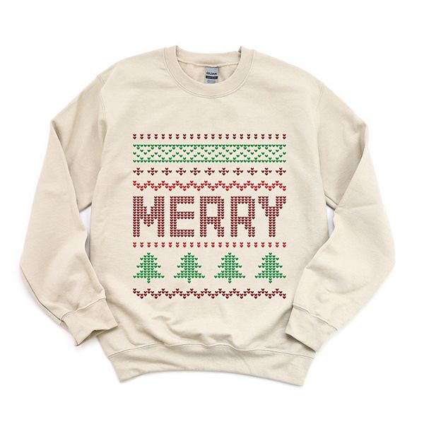 

Свитшот женский с принтом Ugly sweater merry Simply Sage Market, Dust