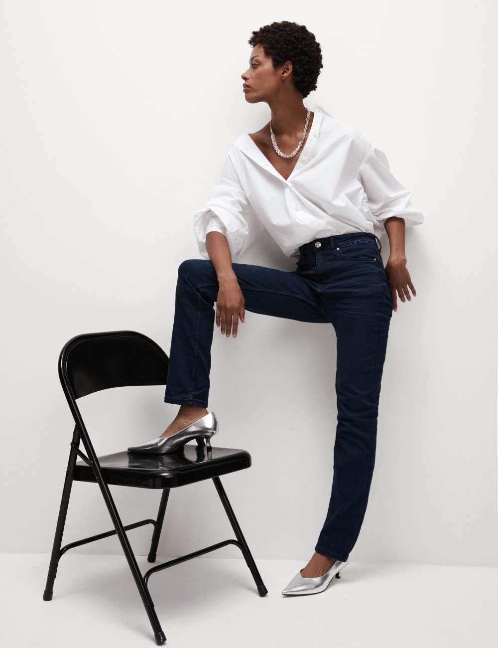

Джинсы прямого кроя Sienna Marks & Spencer, синий/черный
