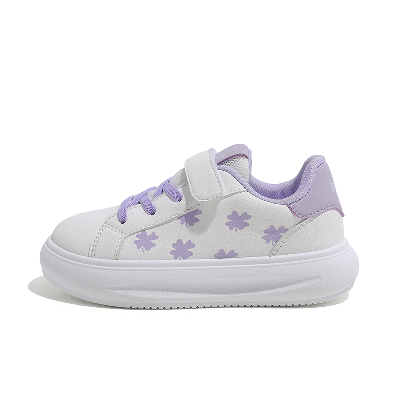 

Детские кроссовки для скейтбординга с низкой амортизацией и износостойкостью Babaya, белый/фиолетовый