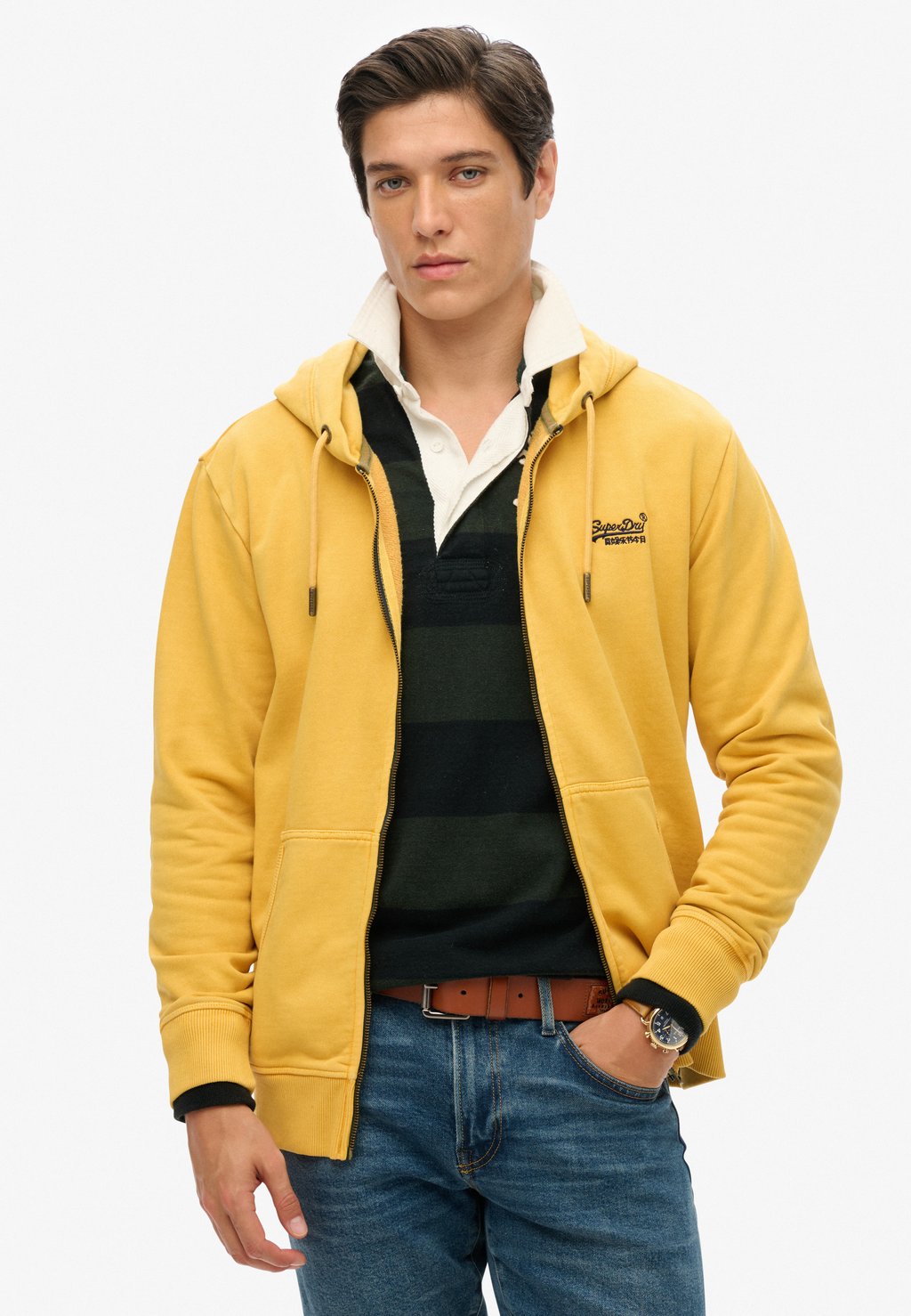 

Толстовка на молнии Superdry, светло-желтый