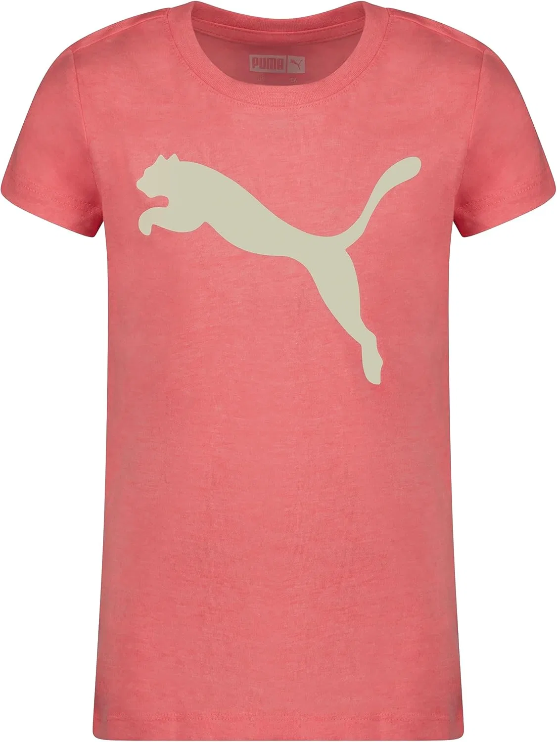 Детская футболка Puma с коротким рукавом и круглым вырезом, с логотипом Core Logo, мягкая и легкая, Ignite Pink