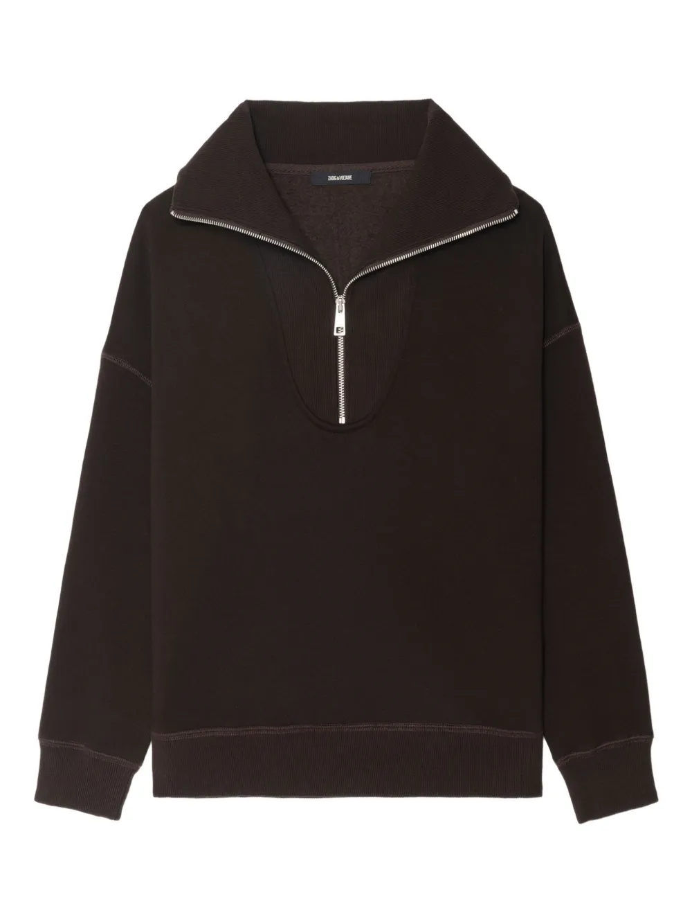 

Поло с полумолнией Zadig&Voltaire, коричневый