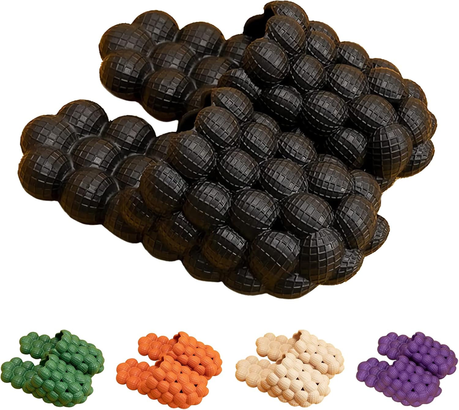 

Забавные массажные тапочки KKRMTUG с пузырьками для женщин и мужчин, мягкие нескользящие тапочки для спа-процедур, для душа, спальни, спортзала, дома, модные унисекс сандалии для снятия стресса и рефлексотерапии, черный