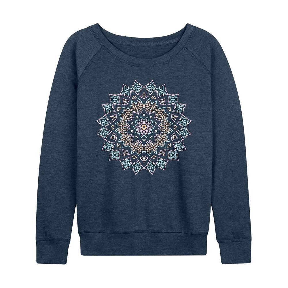 

Женский легкий свитшот из френч терри Pastel Mandala Licensed Character, цвет Heather Indigo