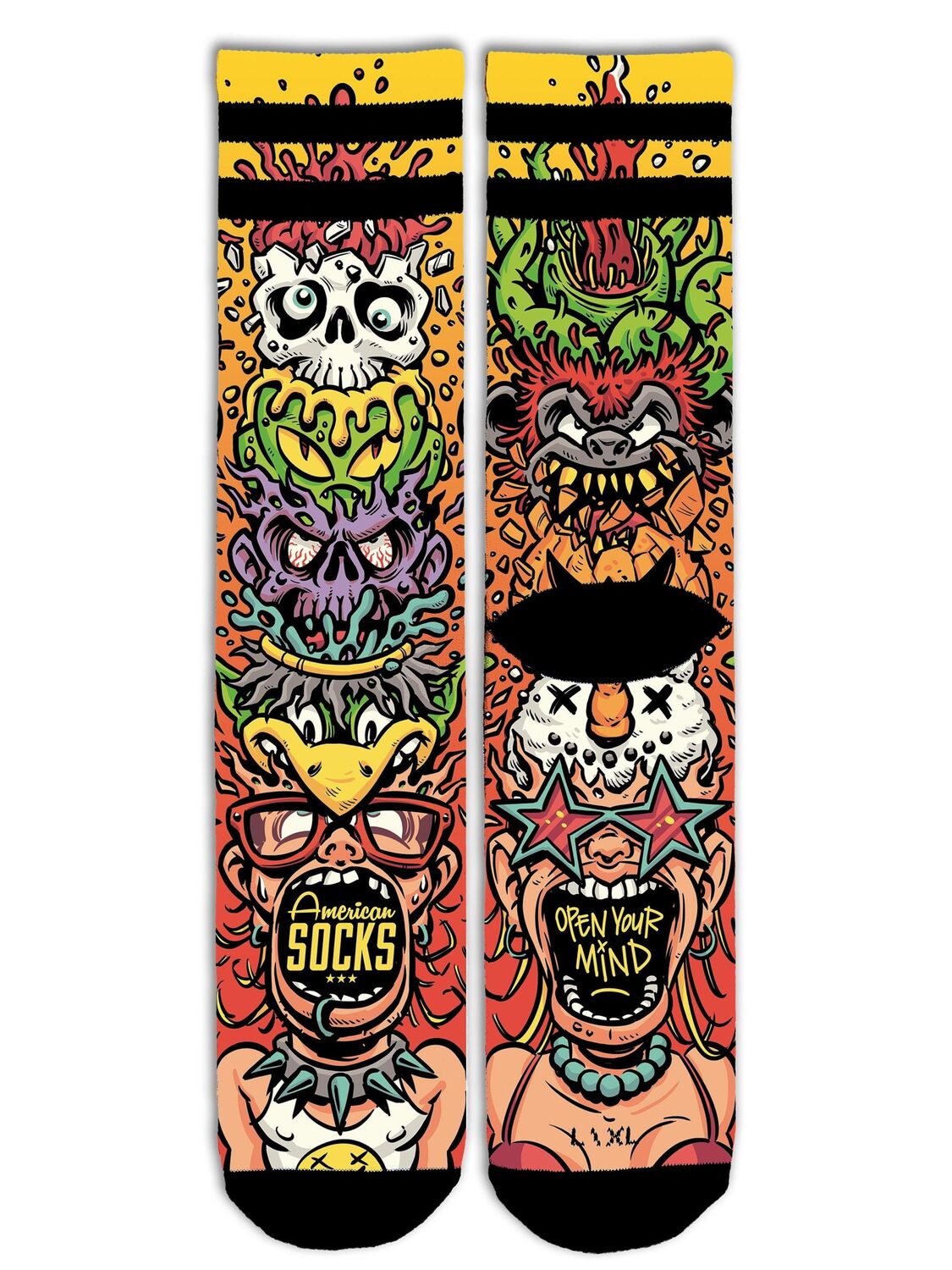 

American Socks Носки 'Open your mind' в оранжевом цвете