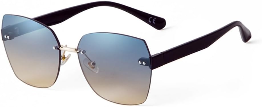 

Женские солнцезащитные очки без оправы «кошачий глаз» с градиентной защитой от УФ-излучения UV400 для занятий спортом на открытом воздухе и путешествий UYPTK, C5 Sky Blue