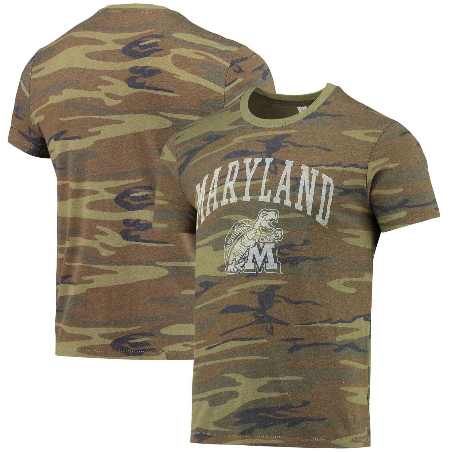 

Мужская альтернативная одежда камуфляжная футболка Maryland Terrapins Arch с логотипом Tri-Blend