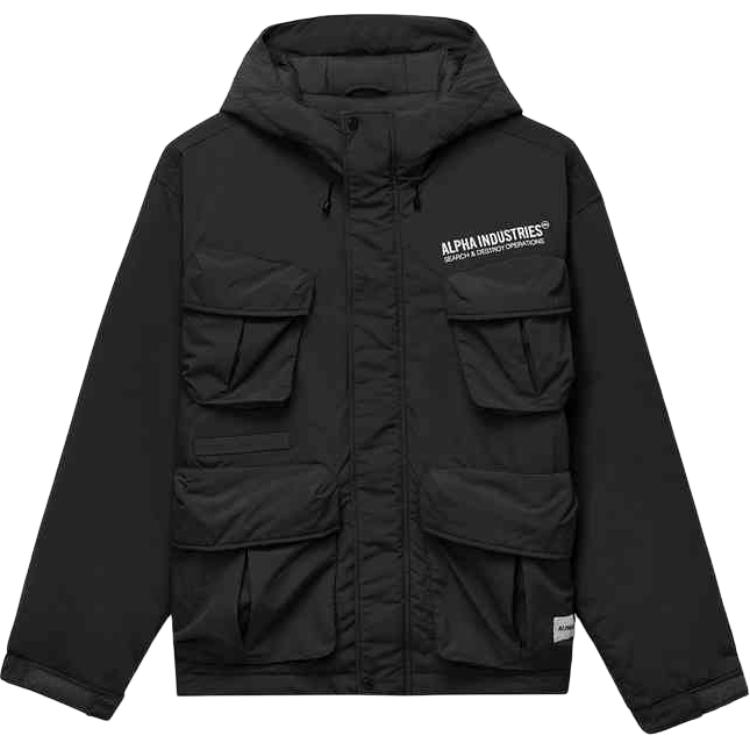 

Alpha Industries Куртка с капюшоном и несколькими карманами, Black