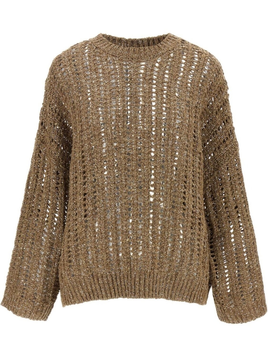 

Brunello Cucinelli джемпер Rustic Dazzling Net, коричневый