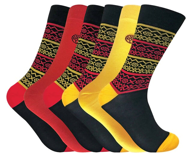 

6 пар мужских классических бамбуковых носков Fairisle Sock Snob, красный