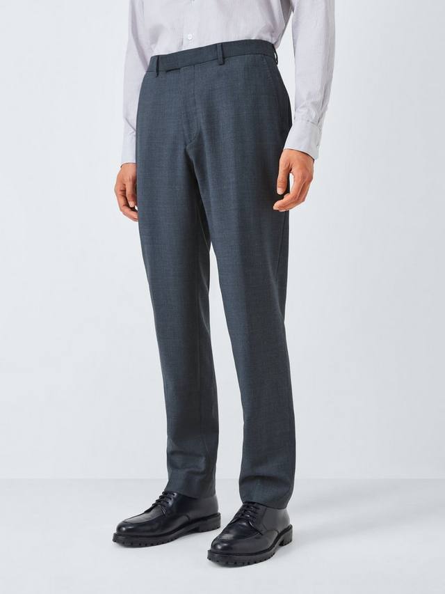 

Полуприлегающие брюки из шерстяной смеси Slim Fit John Lewis, Navy