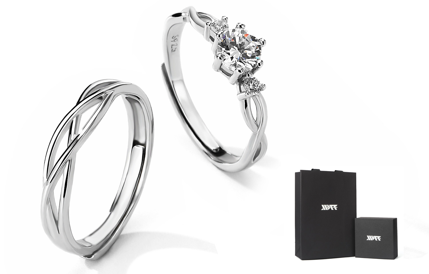 

Кольцо Unisex XXOFF, Men'S Open Mouth Ring + Women'S Closed Mouth Ring 5