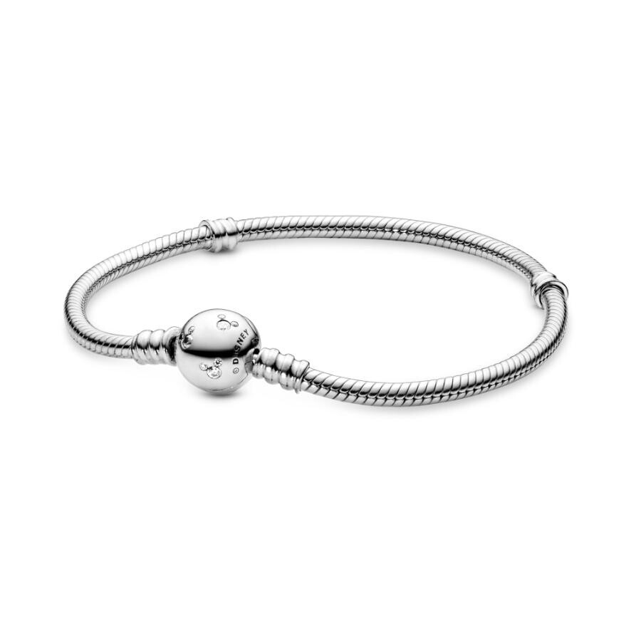 

Браслет Disney Moments Sparkling Mickey Mouse & Snake Chain Pandora, стерлинговое серебро