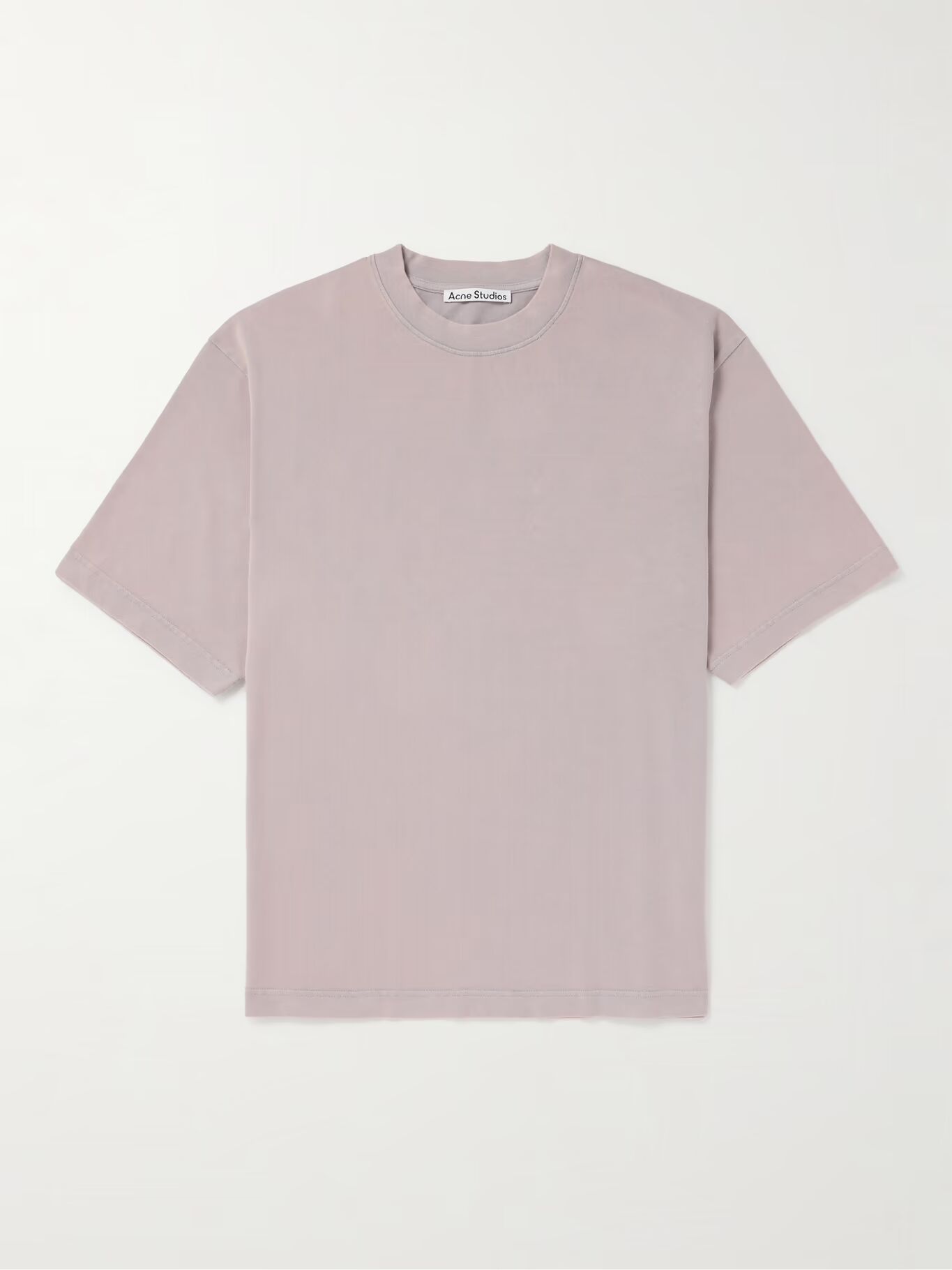 

Футболка из хлопкового джерси с аппликацией логотипа, окрашенная в готовом виде ACNE STUDIOS, фиолетовый