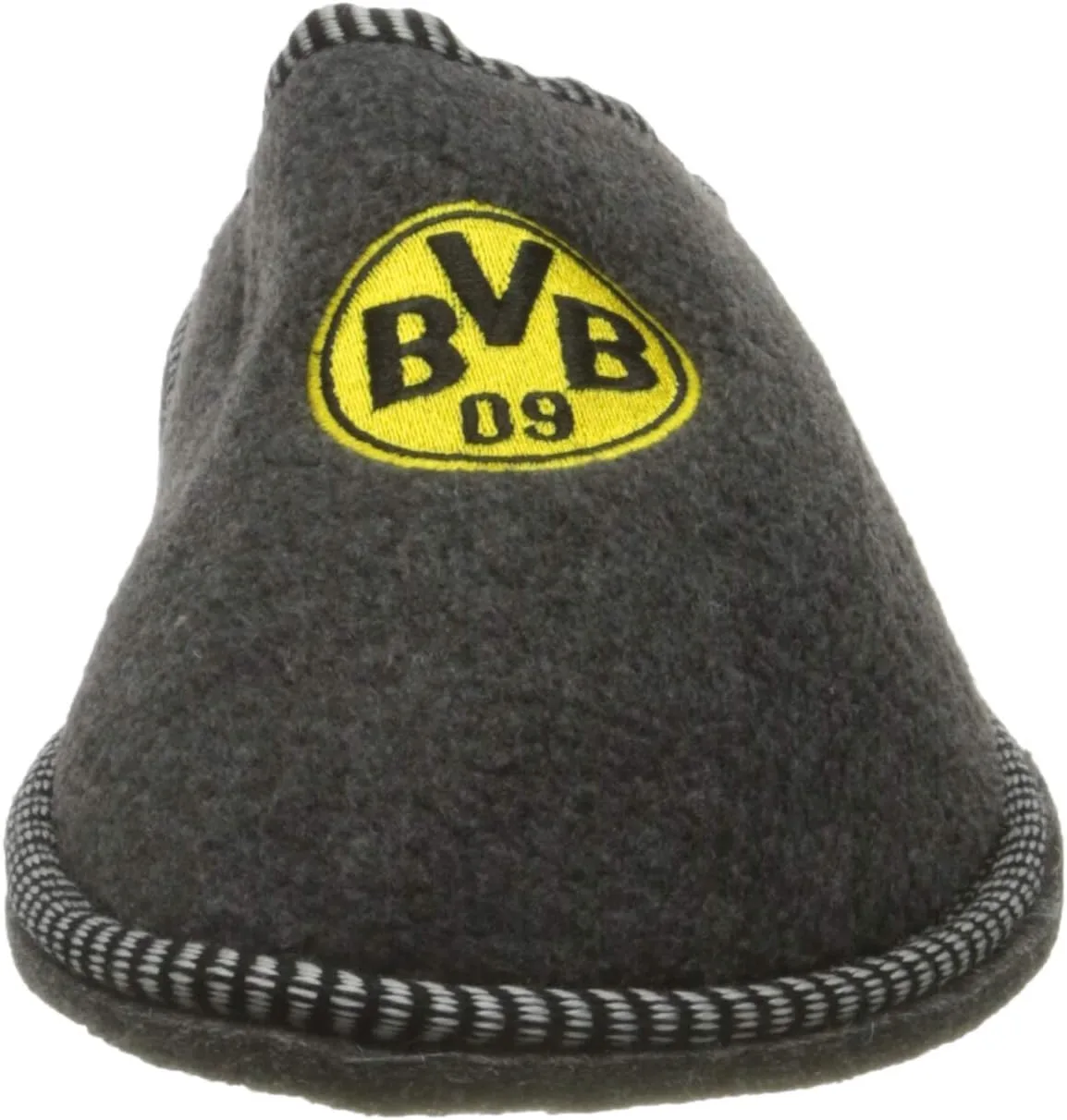 Войлочные тапочки BVB Borussia Dortmund, серые, с эмблемой BVB на тапочках — фото 2