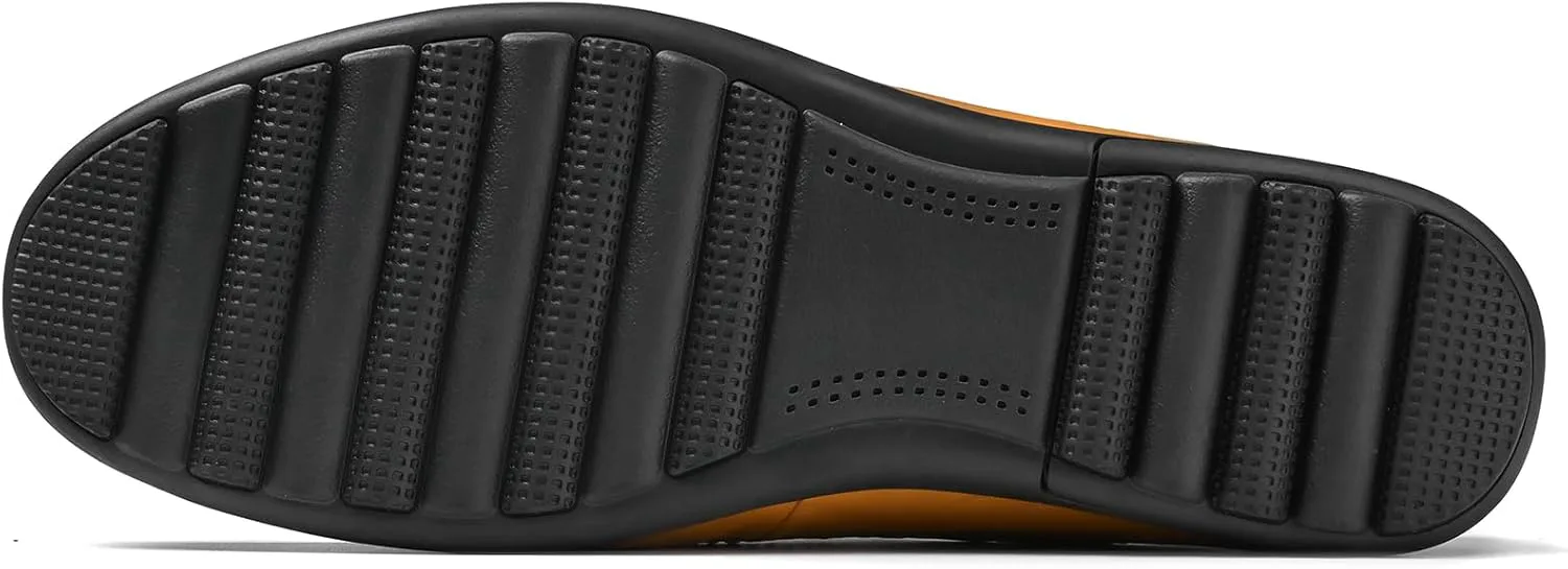 

Мужские повседневные лоферы Loafer Premium из натуральной кожи, слипоны, мужские драйверские пенни-лоферы, легкие и дышащие LUODENGLANG, оранжевый