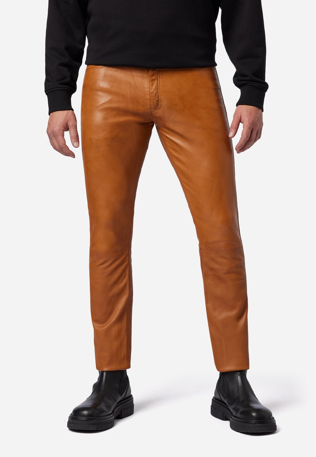 

Кожаные брюки SLIM FIT Ricano, цвет cognac