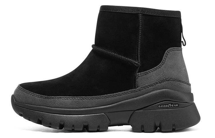 Женские ботинки Skechers зимние на плоской подошве, черный