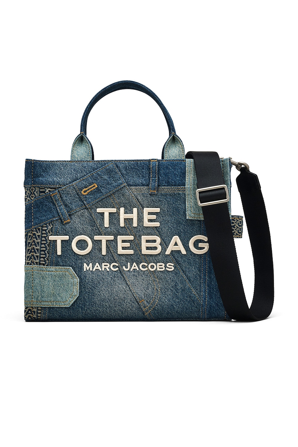 

Сумка-тоут среднего размера из деконструированного денима Marc Jacobs, indigo multi