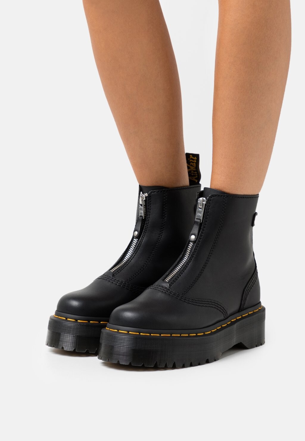 Ботильоны на платформе Dr. Martens с молнией, черный