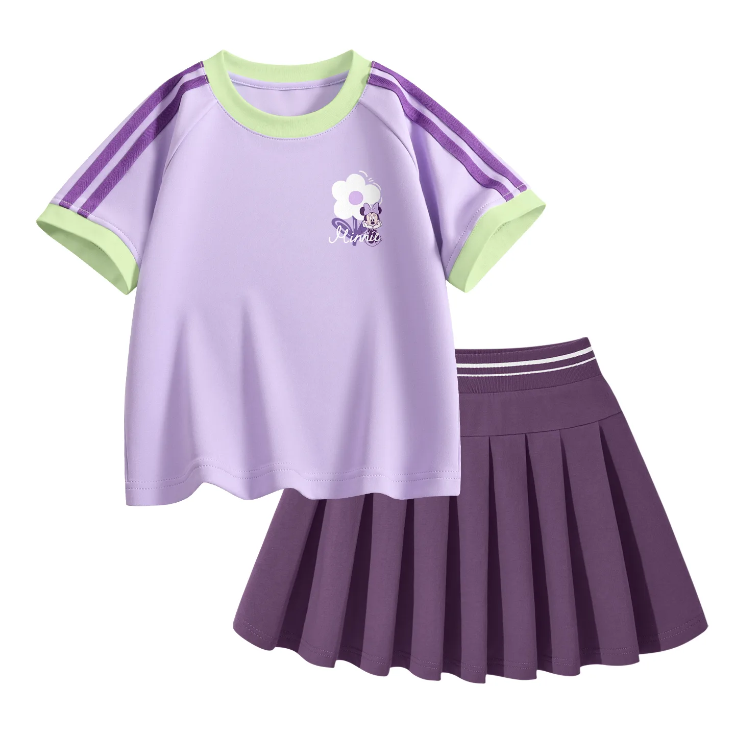 Детская спортивная футболка с круглым вырезом Disney, Di Color Sky Purple+Solid Color Mu Purple — фото 3