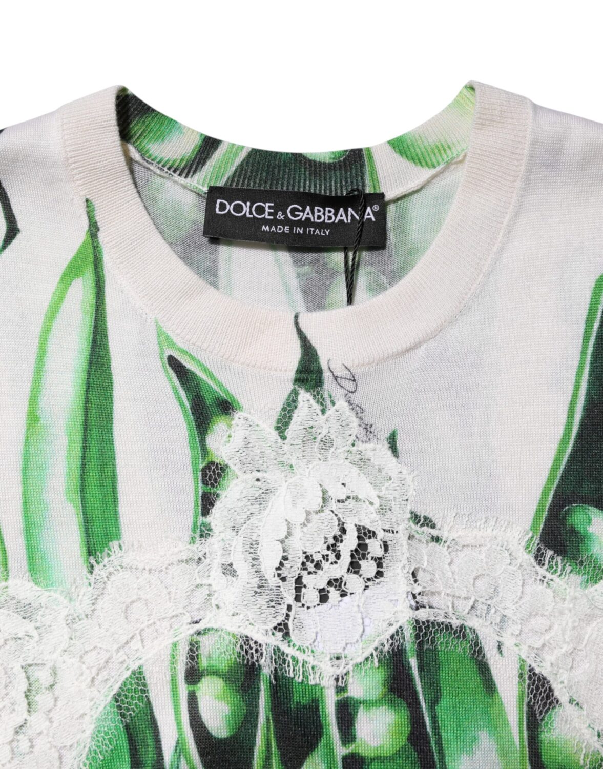 Блузка без рукавов с принтом «белый зеленый горошек» Dolce & Gabbana — фото 3